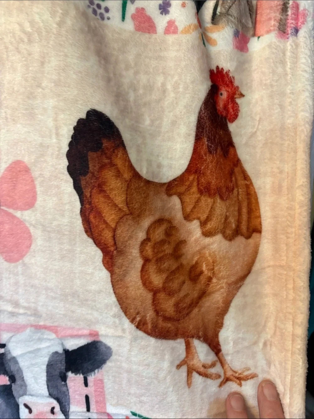 Pastel Farm Animal Patchwork Throw Blanket by 50x60